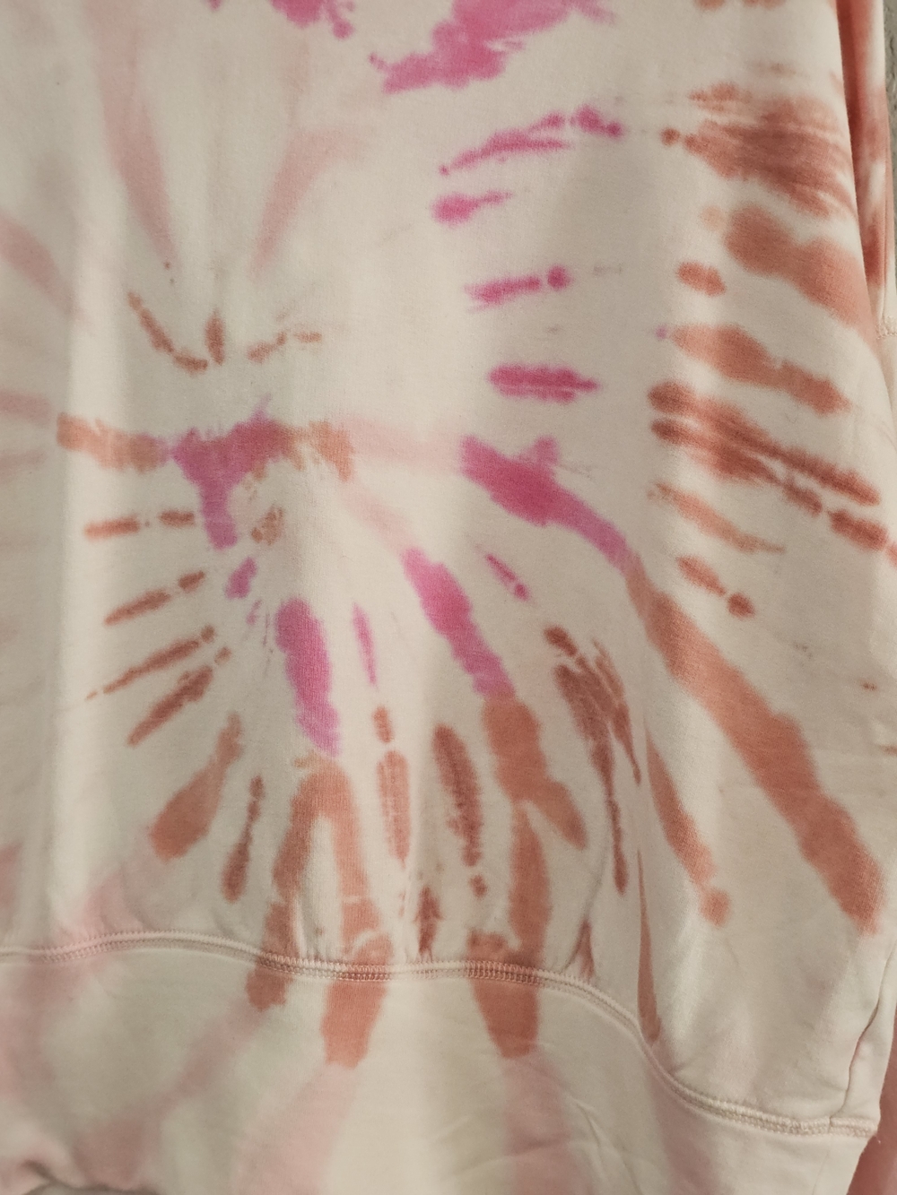 Offline By Aerie Ott Fleece Tie-Dye Hoodie Cropped Womens Large Pink - Picture 4 of 11